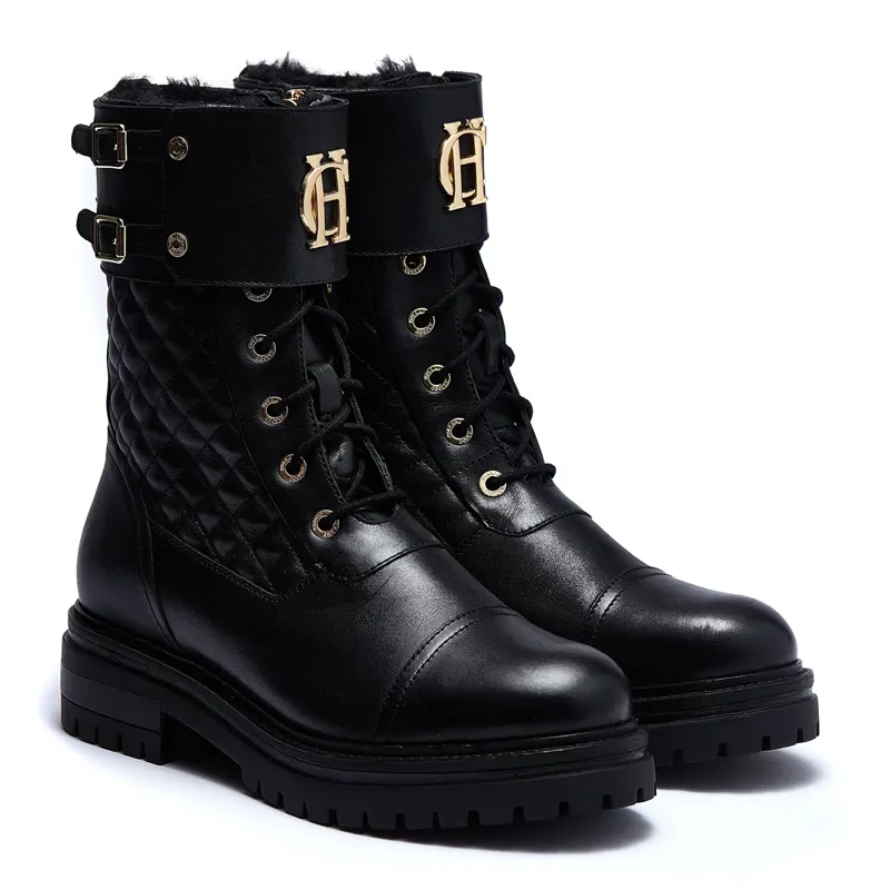 Holland Cooper Camden Biker Boot - Black